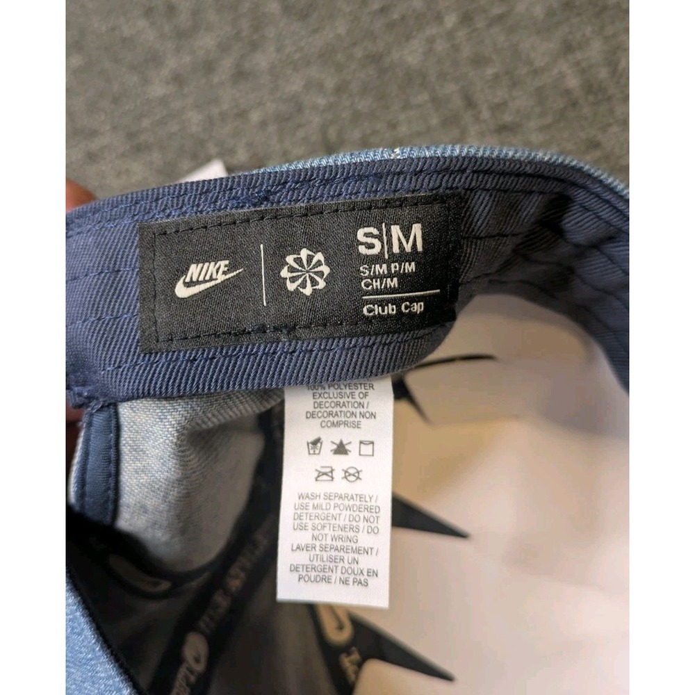Nike Denim Styler Hat Club Cap HF0383-429 Blue Unisex Adult Size S/M Adjustable - Picture 8 of 9